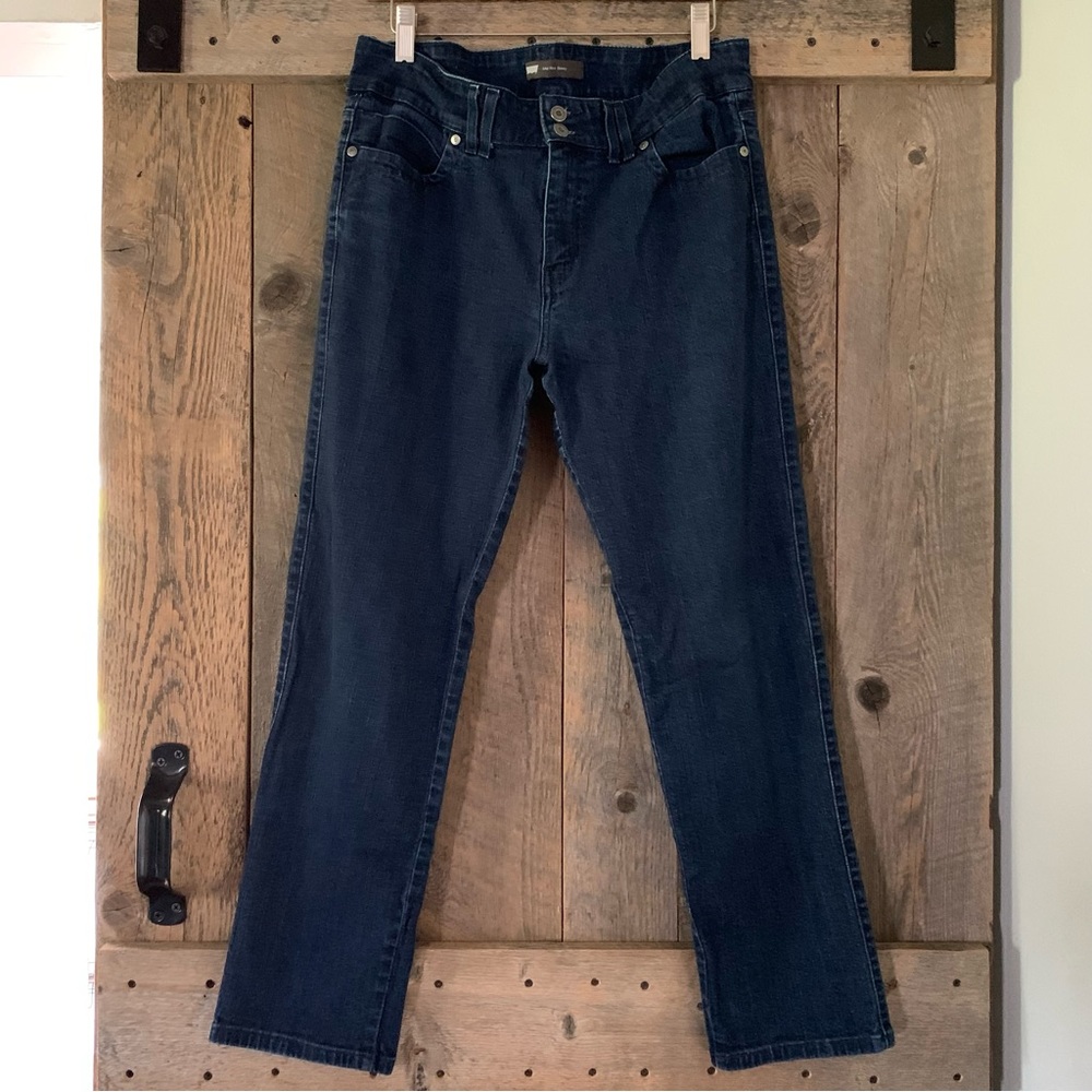 Women’s 14S LEVI’S Dark Blue Denim Cotton Spandex Mid Rise Skinny Jeans EXC